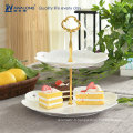 Fête de mariage 2 niveaux de lotus en forme de gâteau / magnifique porcelaine serverware fruit server / white dessert plate